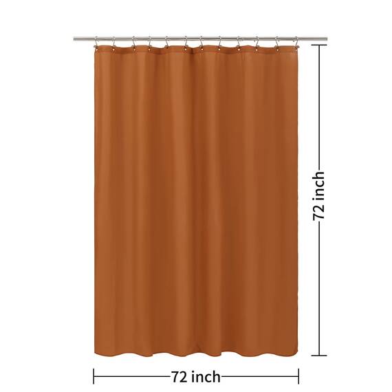 Alyvia Spring Duschvorhang aus Stoff, wasserdicht, weich, Hotelqualität, mit 3 Magneten, leicht und maschinenwaschbar, Standardgröße 183 x 183 cm, Burnt Orange