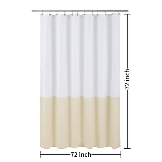 Alyvia Spring Wasserdichter Stoff-Duschvorhang, weicher und Leichter Stoff-Duschvorhang, 3 Magnete unten, Hotelqualität und maschinenwaschbar, Standardgröße 183 x 183 cm, Weiß und Creme