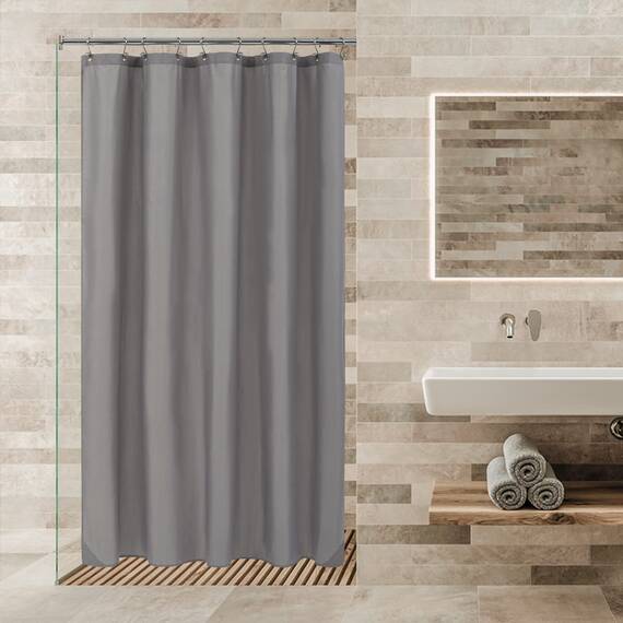 Alyvia Spring Stall Duschvorhang aus Stoff, wasserdicht, 137,2 x 182,9 cm, weich und leicht, Stallgröße, Duschvorhang mit Magneten, maschinenwaschbar, 137,2 x 182,9 cm, Grau