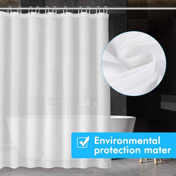 SPARIN Duschvorhang 180x200cm transparent mit Gewicht Magnet unten, durchsichtig weiß Duschvorhänge Antischimmel (Nicht Textil), Eva wasserdicht Shower Curtains, Badvorhang mit 12 Duschvorhangringen