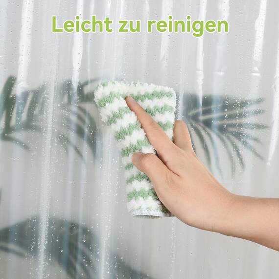 OTraki Duschvorhang Transparent 183x183 cm, Eva Duschvorhang Magnetisch mit 3 Magnete+12 Haken, Badevorhang Antischimmel wasserdichte für Badezimmer, Dicke 0,08 mm