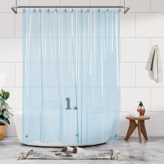 Barossa Design Innerer Duschvorhang, Premium-PEVA-Duschvorhang mit 3 Magneten und Metallösen, wasserdicht, leicht, Standardgröße, Duschvorhänge für Badezimmer, durchscheinendes Hellblau