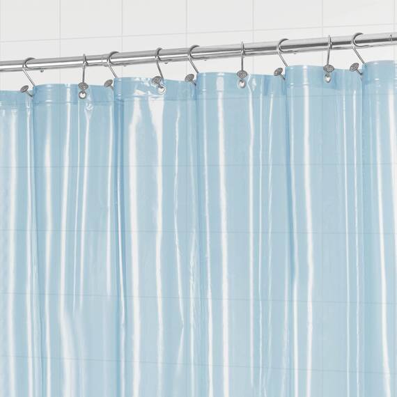 Barossa Design Innerer Duschvorhang, Premium-PEVA-Duschvorhang mit 3 Magneten und Metallösen, wasserdicht, leicht, Standardgröße, Duschvorhänge für Badezimmer, durchscheinendes Hellblau