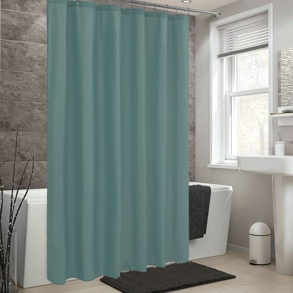 Alyvia Spring Duschvorhang, wasserdicht, weicher und Leichter Stoff, mit 3 Magneten, Hotelqualität und maschinenwaschbar, Standardgröße 183 x 183 cm, Blaugrün