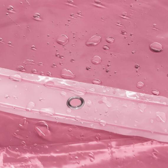Barossa Design Langer innerer Duschvorhang, mit 3 Magneten und wasserdicht, leicht, PEVA-Duschvorhang für Badewanne, PVC-frei, Metallösen, 183 x 198 cm, transparentes Rosa