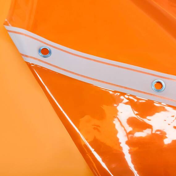 Barossa Design Duschvorhang-Innenfutter, lang, 198,1 cm Höhe, 3 Magnete und wasserdicht, leicht, PEVA-Duschvorhang für Badewanne, PVC-frei, Metallösen, 183 x 198 cm, Transparent/Orange