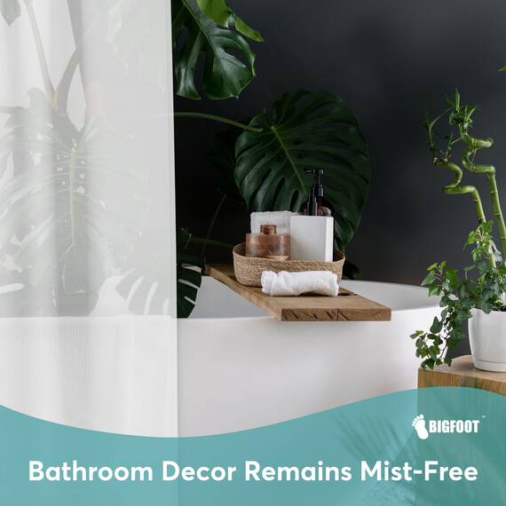 Bigfoot strapazierfähiger PEVA-Duschvorhang mit rostfreien Metallösen und 3 magnetischen Gewichten, ungiftig, geruchsfrei und kompatibel mit Standard-Duschen