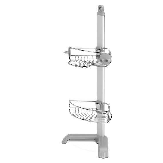simplehuman BT1064 Eck-Duschcaddy, Duschregal Ecke, Badregal ohne Bohren, Edelstahl + eloxiertes Aluminium, 5 Jahre Garantiec