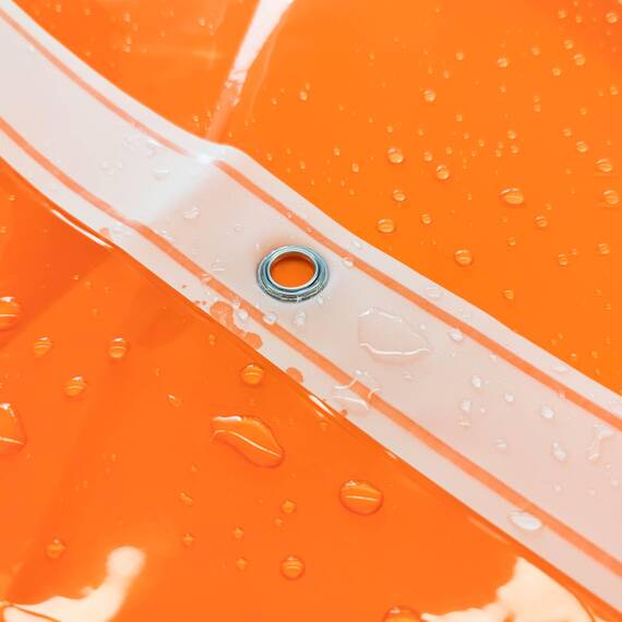 Barossa Design Duschvorhang-Innenfutter, lang, 198,1 cm Höhe, 3 Magnete und wasserdicht, leicht, PEVA-Duschvorhang für Badewanne, PVC-frei, Metallösen, 183 x 198 cm, Transparent/Orange