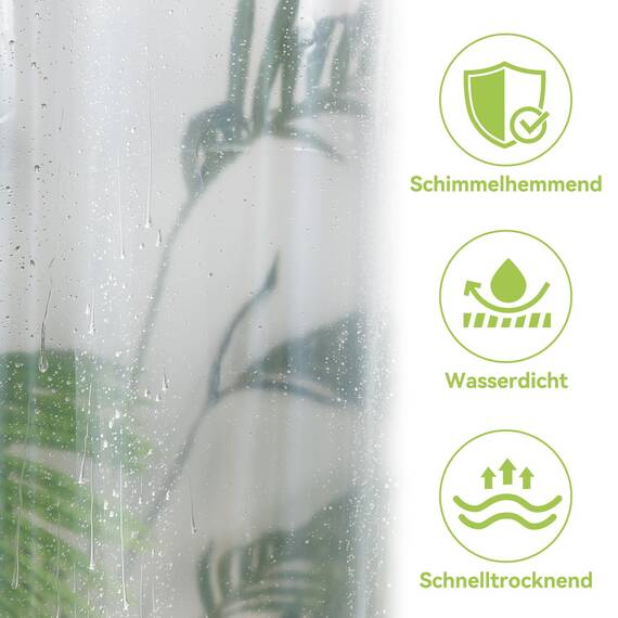 OTraki Duschvorhang Transparent 183x183 cm, Eva Duschvorhang Magnetisch mit 3 Magnete+12 Haken, Badevorhang Antischimmel wasserdichte für Badezimmer, Dicke 0,08 mm