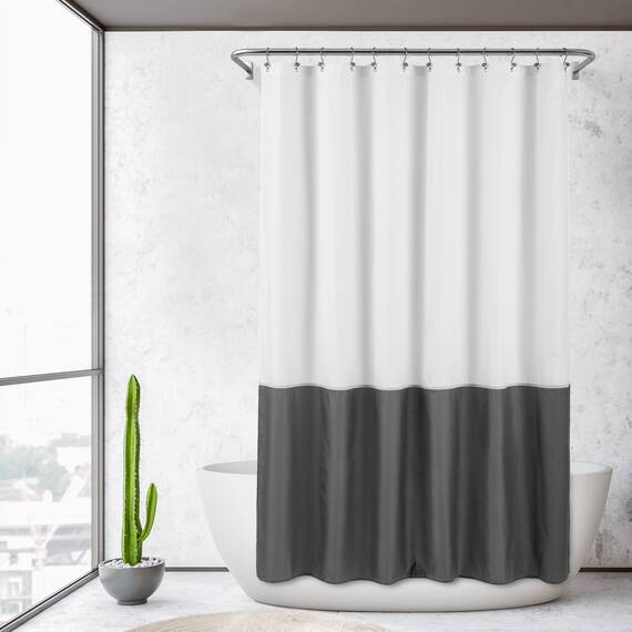 Alyvia Spring Wasserdichter Stoff-Badevorhang, weicher und Leichter Stoff-Duschvorhang, 3 Magnete an der Unterseite, Hotelqualität und maschinenwaschbar, Standardgröße 183 x 183 cm, Weiß und