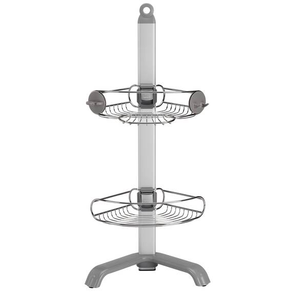 simplehuman BT1064 Eck-Duschcaddy, Duschregal Ecke, Badregal ohne Bohren, Edelstahl + eloxiertes Aluminium, 5 Jahre Garantiec