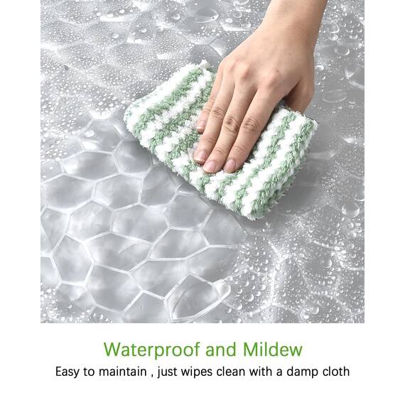 OTraki Duschvorhang 240 x 200 cm (Breite 240, Höhe 200) Anti Schimmel, Eva Duschvorhänge Umweltfreundlich Badvorhänge Waschbar Shower Curtains 3D Wasserdicht mit 16 duschvorhang Ringe