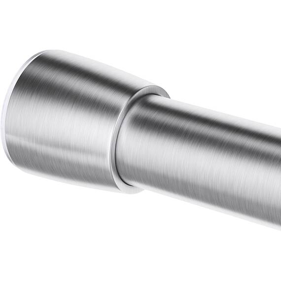 iDesign 78770 Duschvorhangstange, lange Teleskopstange aus Edelstahl, ausziehbare Duschvorhangstange ohne Bohren für Dusche und Badewanne, mattsilberfarben, 198 - 274 cm