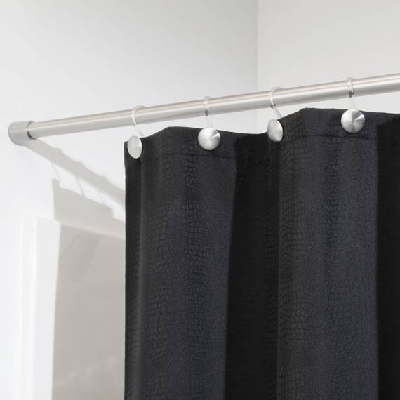 iDesign 78470 Duschvorhangstange, extra kurze Teleskopstange aus Edelstahl, ausziehbare Duschvorhangstange ohne Bohren für Dusche und Badewanne, mattsilberfarben, 66 - 107 cm