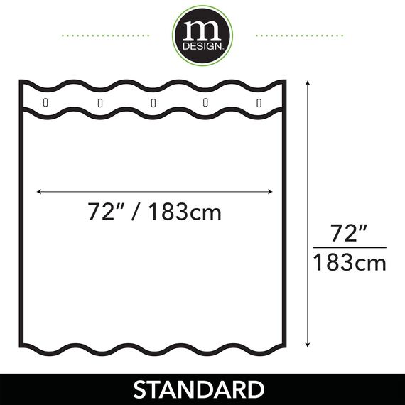 mDesign Duschvorhang aus Stoff, maschinenwaschbar, hochwertige verstärkte Knopflöcher für Badezimmer, Gästebad, Stände, Badewannen – modernes einfaches Streifen-Design – Weiß/Dress Blues