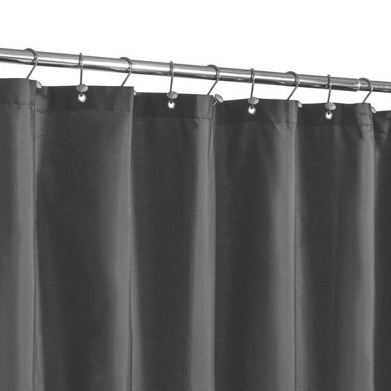 N&Y Home Stoff-Duschvorhang oder -Einlage, extra lang, 183 x 213 cm, waschbar, Hotelqualität, Stoff-Duschvorhang für Badezimmer, Graphitgrau, 183 x 213 cm