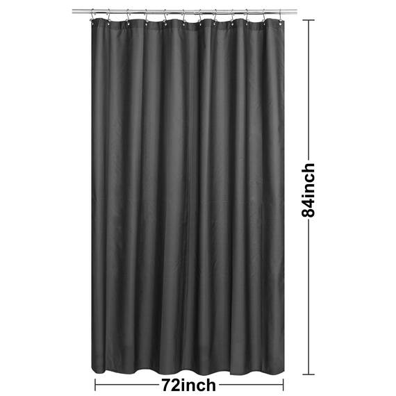 N&Y Home Stoff-Duschvorhang oder -Einlage, extra lang, 183 x 213 cm, waschbar, Hotelqualität, Stoff-Duschvorhang für Badezimmer, Graphitgrau, 183 x 213 cm