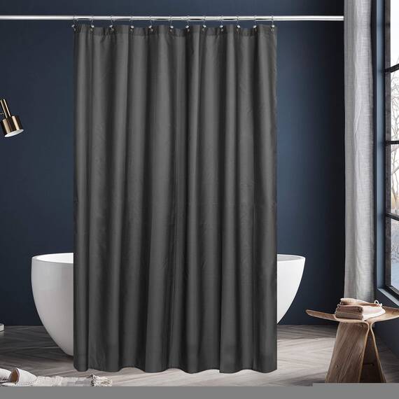 N&Y Home Stoff-Duschvorhang oder -Einlage, extra lang, 183 x 213 cm, waschbar, Hotelqualität, Stoff-Duschvorhang für Badezimmer, Graphitgrau, 183 x 213 cm