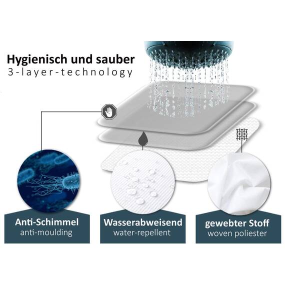 arteneur® - Tannenwald - Anti-Schimmel Duschvorhang 150x200 - Recycelt mit Öko-Tex Standard 100 - Beschwerter Saum, Blickdicht, Wasserdicht, Waschbar, 10 Ringe & E-Book
