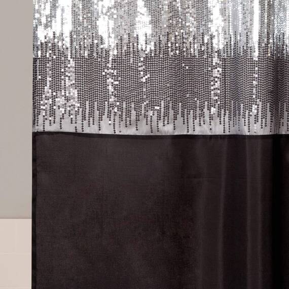 Lush Decor Night Sky Duschvorhang, 183 x 183 cm, Schwarz/Grau