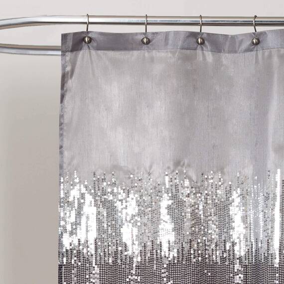 Lush Decor Night Sky Duschvorhang, 183 x 183 cm, Schwarz/Grau