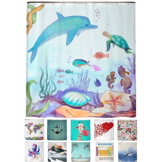 arteneur® - Wasserfarben Ozean - Anti-Schimmel Duschvorhang 180x200 - Recycelt mit Öko-Tex Standard 100 - Beschwerter Saum, Blickdicht, Wasserdicht, Waschbar, 12 Ringe & E-Book