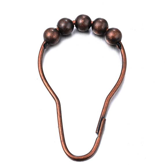 LIHAO 12x Duschvorhangringe Edelstahl Aufhängeringe mit Gleitsystem Rot Bronze