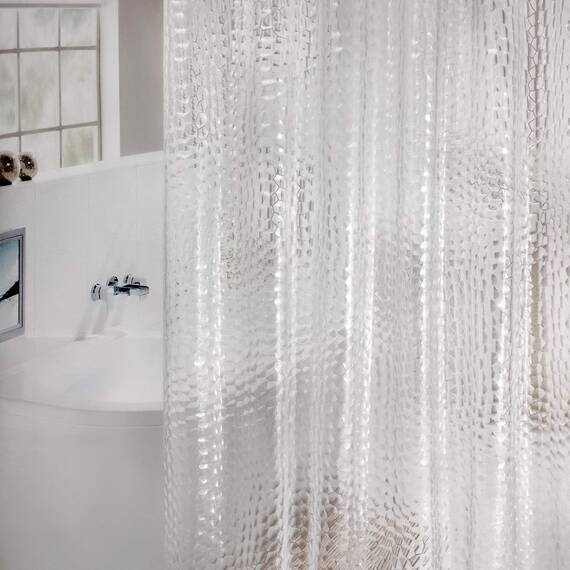 WELTRXE Duschvorhang Anti-Schimmel mit Gewicht Magnet unten, Transparent 3D Kubisch Eva Wasserdicht Antibakteriell Vorhang für Dusche und Badewanne, 120x200cm mit 8 Duschvorhangringen Kinder