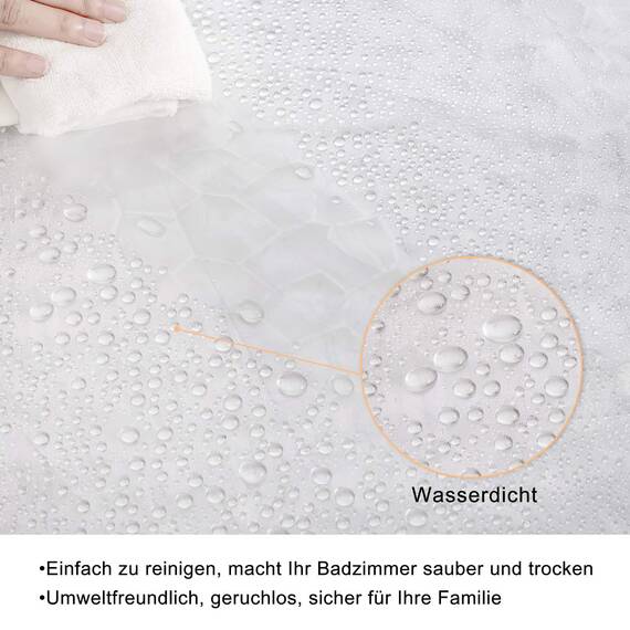 WELTRXE Duschvorhang Anti-Schimmel mit Gewicht Magnet unten, Transparent 3D Kubisch Eva Wasserdicht Antibakteriell Vorhang für Dusche und Badewanne, 120x200cm mit 8 Duschvorhangringen Kinder
