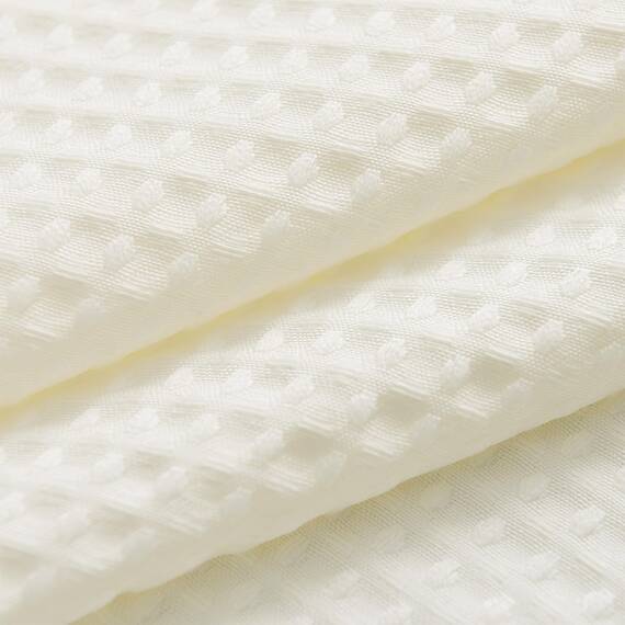 Barossa Design Extra Langer Duschvorhang mit Waffelmuster, 213,4 cm Höhe, Hotel, Luxus, Spa, wasserabweisend, 230 g/m², strapazierfähig, maschinenwaschbar, cremefarbenes Piqué-Muster, 180 x 213 cm