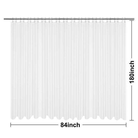 BAROSSA Design Duschvorhang für freistehende Badewannen (Rundum-Design), Waffelstruktur, extra lang und extra breit, Schwerer Stoff, waschbar, wasserabweisend, mit 36 Haken, Weiß, 457,2 x 213,4 cm