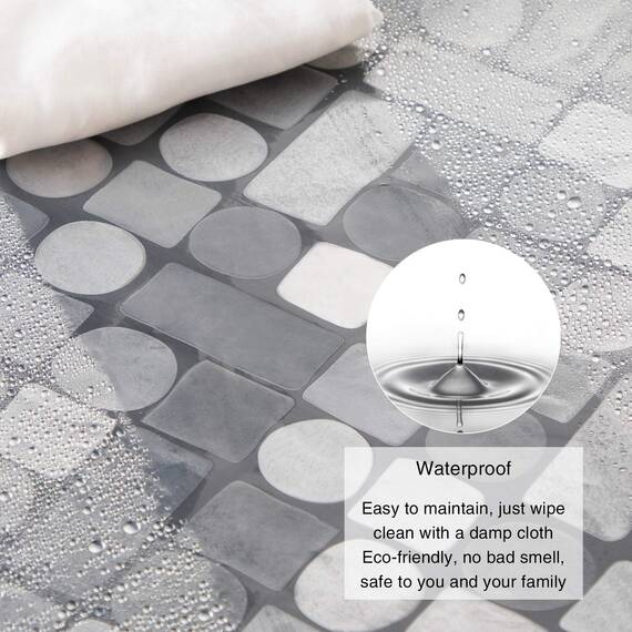WELTRXE Duschvorhang 92x180cm für Schmale Dusche und Badewanne, Wasserdicht Antibakteriell Eva Vorhang Anti-Schimmel mit Gewicht Magnet Unten, Geometrisch, Semitransparent, 0,15mm Dünn