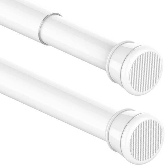 1Stück Vorhangstange Ohne Bohren Spannstange Teleskopstange Vorhang für Badezimmer, Fenster, Kleiderschrank 83-160CM Weiß(Durchmesser 25mm)