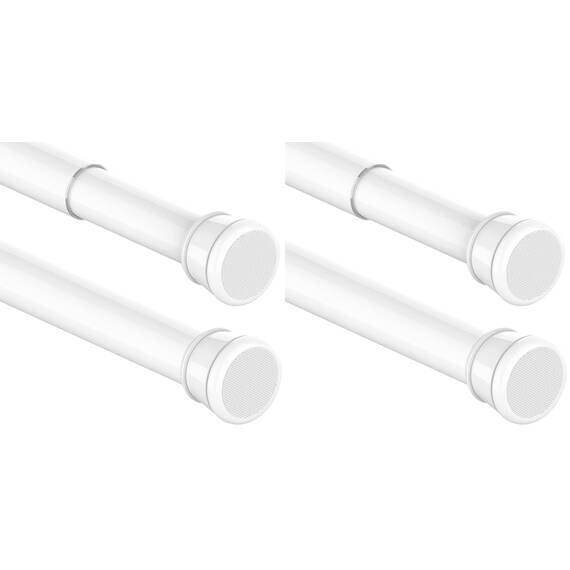 1Stück Duschvorhangstange Ohne Bohren Teleskopstange Kleiderstange Gardinenstange Klemmbar für Schränke, Fenster, Kleiderschrank 83-190CM Weiß(Durchmesser 25mm) (Packung mit 2)