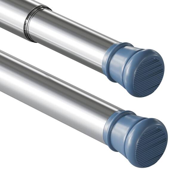1Stück Duschvorhangstange Ohne Bohren Teleskopstange Kleiderstange Gardinenstange Klemmbar für Schränke, Fenster, Kleiderschrank 83-180CM Silber(Durchmesser 25mm)