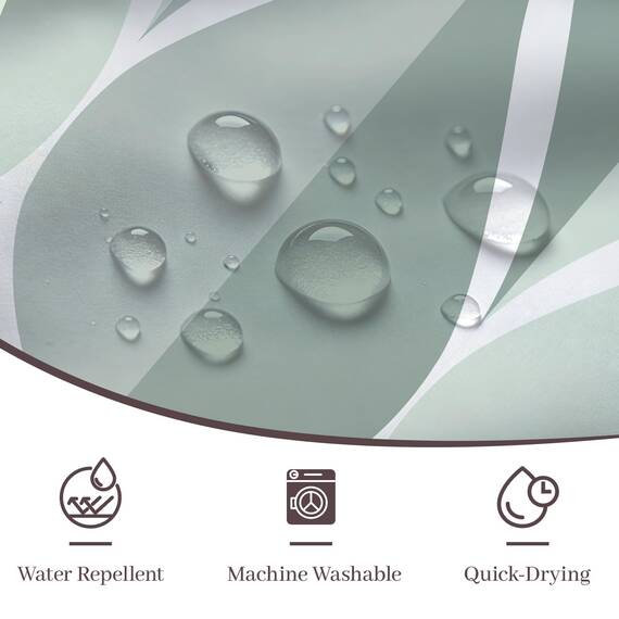 Gelbchu Duschvorhang, dunkelgrün, geometrisch, wasserdichtes Design und Polyester, schnell trocknend, beschwerter Saum, grüner Stoff, 72 x 72, langlebig und waschbar mit 12 Haken