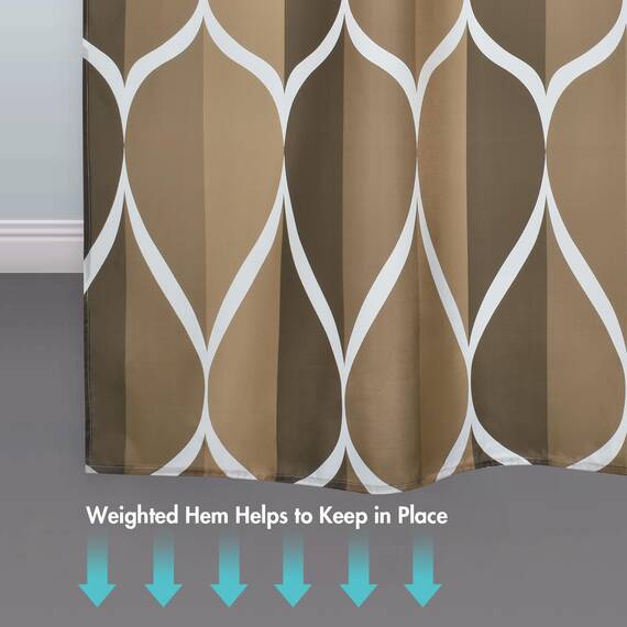 Gelbchu Brauner geometrischer Duschvorhang, wasserdichtes Design und Polyester, schnell trocknend, brauner Stoff Duschvorhänge Set für Badezimmer B 72 x H 72, langlebig und waschbar mit 12 Haken