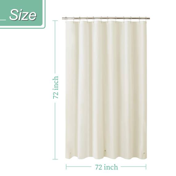 Mrs Awesome Beiger Duschvorhang mit 3 Magneten, 182,9 x 182,9 cm, hochwertiger, flexibler stabiler Kunststoff-Duschvorhang für Badezimmer, leicht und wasserdicht, Beige