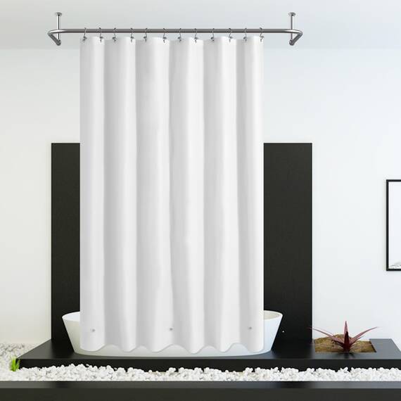 Mrs Awesome Extra langer Duschvorhang mit 3 Magneten, von der Decke bis zum Boden, XL-PEVA-Duschvorhang für Badezimmer, leicht & wasserdicht, 182,9 x 243,8 cm, Weiß