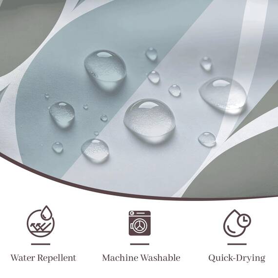 Gelbchu Grauer Stoff-Bad-Duschvorhang, wasserdichtes Design und Polyester, schnell trocknend, schwer, extra langes Stoff-Duschvorhang-Set für Badezimmer B 72xH 84, langlebig und waschbar mit 12 Haken