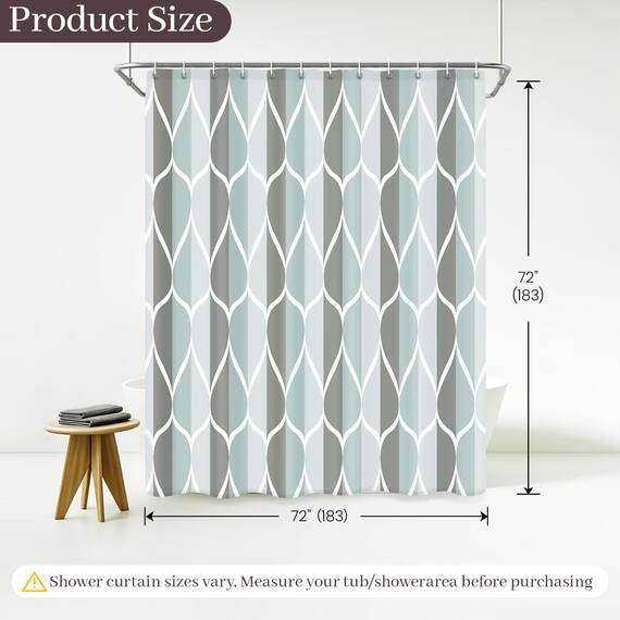 Gelbchu Grauer Stoff Duschvorhang Wasserdichtes Design und Polyester Schnelltrocknend Beschwerter Saum Duschvorhänge Set für Badezimmer B 72 x H 72 Langlebig und waschbar mit 12 Haken