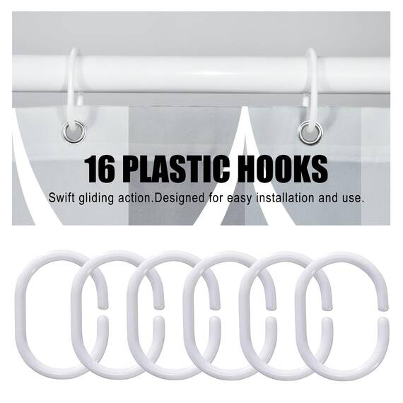 Gelbchu Duschvorhang-Set aus grauem Stoff, geometrisches Muster, B 108 x H 72, wasserdichtes Design und Polyester, schnell trocknend, beschwerter Saum, langlebig und waschbar, mit 12 Haken
