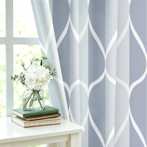Gelbchu Duschvorhang, geometrisch, dunkelblau, wasserdichtes Design und Polyester, schnell trocknend, blauer Stoff Duschvorhänge Set für Badezimmer 72x72, langlebig und waschbar mit 12 Haken