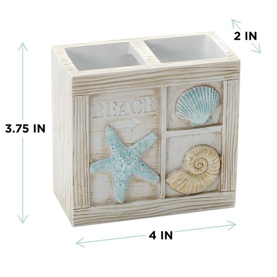 Zenna Home Seaside Zahnbürstenhalter Bad-Accessoires „Serenity“, Harz, 1 Count (Pack of 1)