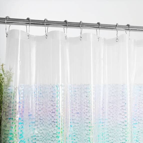 Mrs Awesome Holografischer Duschvorhang mit 3 Magneten für Badezimmer, wasserdicht, transparent, Kunststoff, schillernd, glitzernd, PEVA-Schutzfolie, 182,9 x 182,9 cm