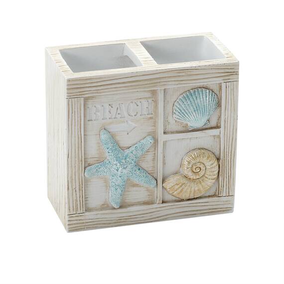 Zenna Home Seaside Zahnbürstenhalter Bad-Accessoires „Serenity“, Harz, 1 Count (Pack of 1)