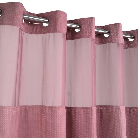 River Dream Duschvorhang, Waffelgewebe, mit einrastendem Einsatz, 71 x 74 cm, Hotelqualität, Spa wie Badvorhang, Blasses Mauve