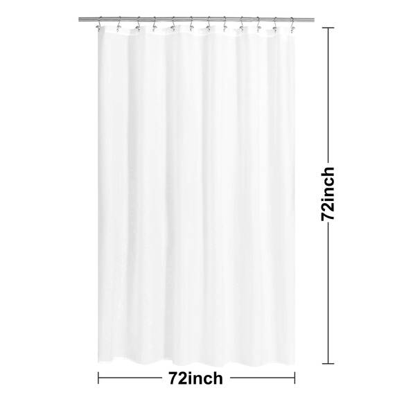 N&Y HOME Duschvorhang oder Einlage aus Stoff mit Magneten, weicher Stoff-Duscheinsatz in Hotelqualität, maschinenwaschbar, Weiß, 183 x 183 cm