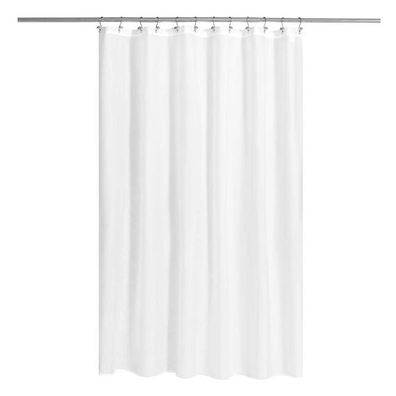 N&Y HOME Duschvorhang oder Einlage aus Stoff mit Magneten, weicher Stoff-Duscheinsatz in Hotelqualität, maschinenwaschbar, Weiß, 183 x 183 cm
